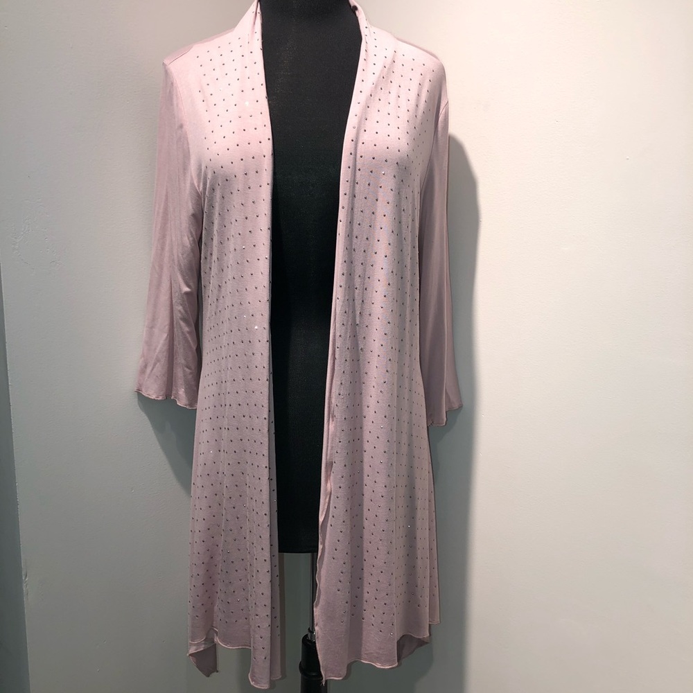 Dusty Rose Modal Rhinestone Cardigan